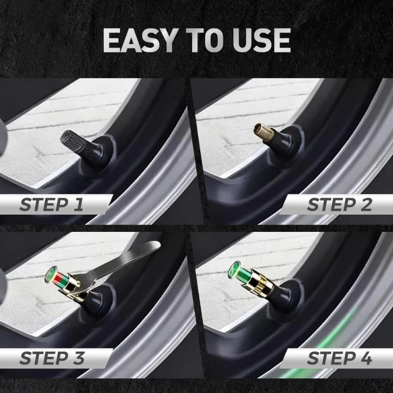 RoadVision 3-Colour Tyre Pressure Monitor Caps
