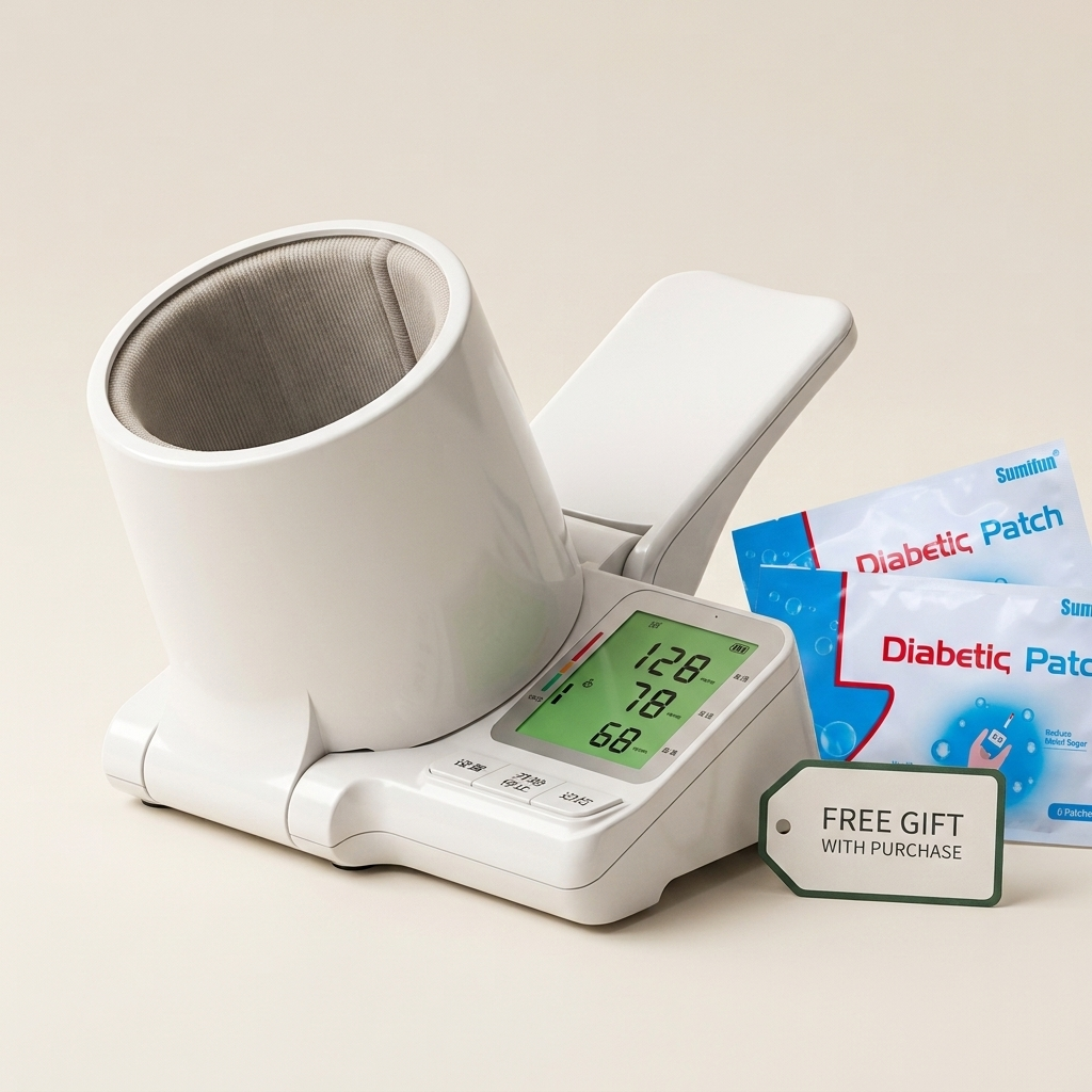 Biohale integrated-cuff blood pressure monitor with two complimentary gift patches, free gift with purchase